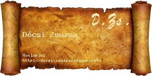 Décsi Zsuzsa névjegykártya